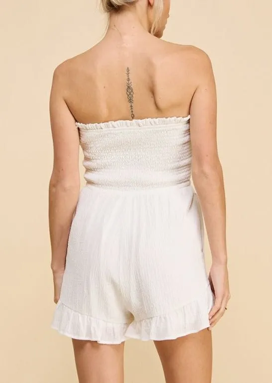 Strapless Smocked Bodice Romper